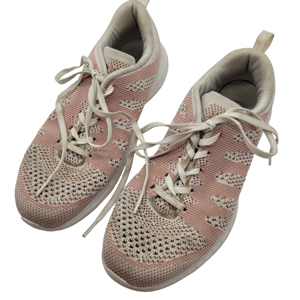 APL Techloom Pro Lace Up Athletic Running Shoe Womens Size 9.5 ivory latte pink